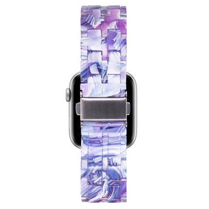 Five-bead Resin Watch Band For Apple Watch Series 9&8&7 41mm / SE 3&SE 2&6&SE&5&4 40mm / 3&2&1 38mm(Purple Texture)-garmade.com