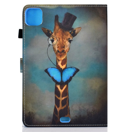 For iPad Pro 11 2020 Sewing Thread TPU Left and Right Flat Leather Tablet Case with Sleep Function & Card Slot & Buckle Anti-skid Strip and Pen Cover(Deer Head)-garmade.com