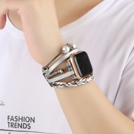 Jewelry Watch Band For Apple Watch Series 9&8&7 41mm / SE 3&SE 2&6&SE&5&4 40mm / 3&2&1 38mm(Silver)-garmade.com