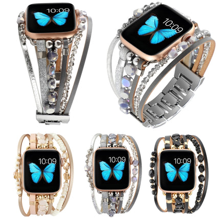 Jewelry Watch Band For Apple Watch Series 9&8&7 41mm / SE 3&SE 2&6&SE&5&4 40mm / 3&2&1 38mm(Silver)-garmade.com
