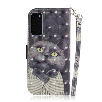 For Galaxy S20 3D Formula Pattern Magnetic Attraction Horizontal Flip Leather Case with Lanyard, Support Holder & Card Slot & Wallet(Embrace The Cat)-garmade.com