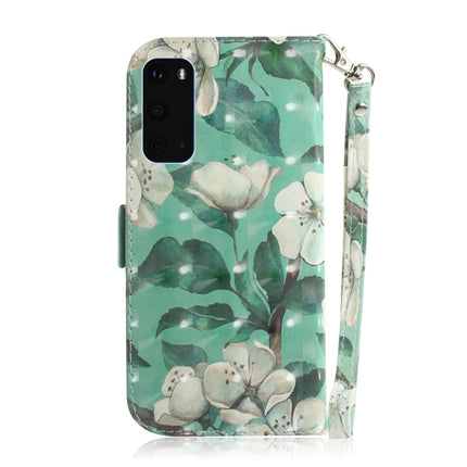 For Galaxy S20 3D Formula Pattern Magnetic Attraction Horizontal Flip Leather Case with Lanyard, Support Holder & Card Slot & Wallet(Watercolor Flowers)-garmade.com