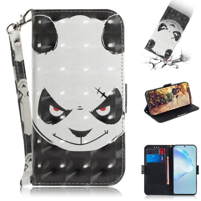 For Galaxy S20+ 3D Formula Pattern Magnetic Attraction Horizontal Flip Leather Case with Lanyard, Support Holder & Card Slot & Wallet(Angry Bear)-garmade.com