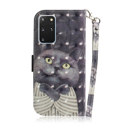 For Galaxy S20+ 3D Formula Pattern Magnetic Attraction Horizontal Flip Leather Case with Lanyard, Support Holder & Card Slot & Wallet(Embrace The Cat)-garmade.com