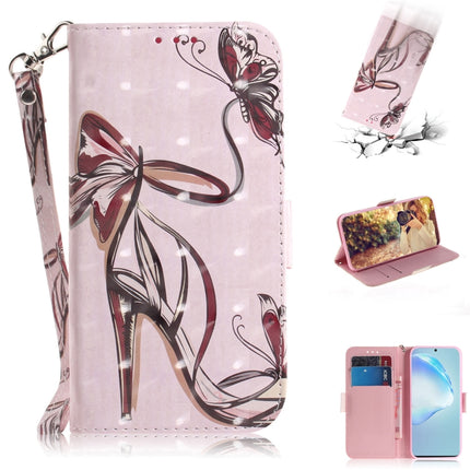 For Galaxy S20+ 3D Formula Pattern Magnetic Attraction Horizontal Flip Leather Case with Lanyard, Support Holder & Card Slot & Wallet(Butterfly High Heels)-garmade.com