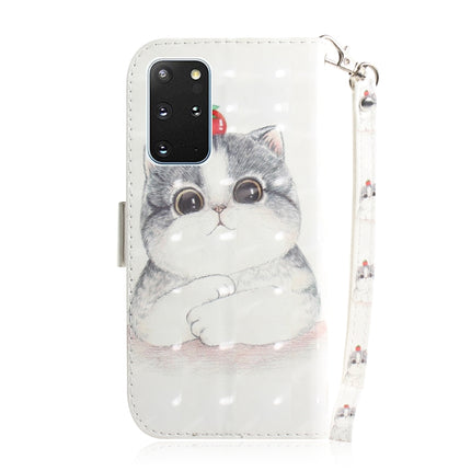 For Galaxy S20+ 3D Formula Pattern Magnetic Attraction Horizontal Flip Leather Case with Lanyard, Support Holder & Card Slot & Wallet(Cute Cat)-garmade.com