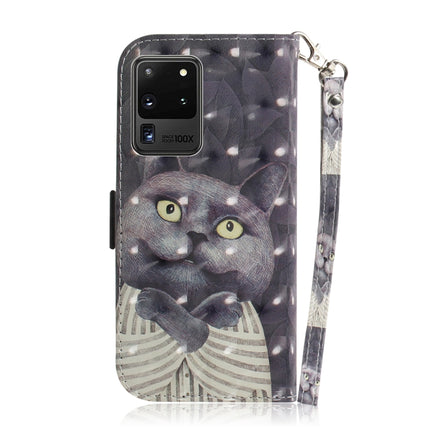 For Galaxy S20 Ultra 3D Formula Pattern Magnetic Attraction Horizontal Flip Leather Case with Lanyard, Support Holder & Card Slot & Wallet(Embrace The Cat)-garmade.com