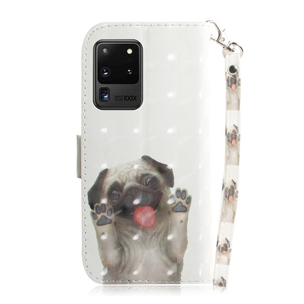For Galaxy S20 Ultra 3D Formula Pattern Magnetic Attraction Horizontal Flip Leather Case with Lanyard, Support Holder & Card Slot & Wallet(Pekingese Dog)-garmade.com