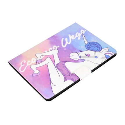 For iPad Pro 11 2020 Electric Pressed TPU Left and Right Open Flat Leather Tablet Case with Sleep Function & Card Buckle Anti-skid Strip(Pink Horse)-garmade.com