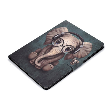 For iPad Pro 11 2020 Electric Pressed TPU Left and Right Open Flat Leather Tablet Case with Sleep Function & Card Buckle Anti-skid Strip(Elephant)-garmade.com