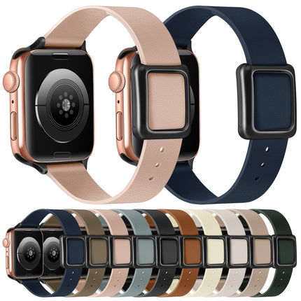 Magnetic Black Square Buckle Watch Band For Apple Watch Ultra 49mm&Watch Ultra 2 49mm / Series 9&8&7 45mm / SE 3&SE 2&6&SE&5&4 44mm / 3&2&1 42mm(Apricot)-garmade.com