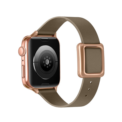 Magnetic Rose Gold Square Buckle Watch Band For Apple Watch Ultra 49mm&Watch Ultra 2 49mm / Series 9&8&7 45mm / SE 3&SE 2&6&SE&5&4 44mm / 3&2&1 42mm(Dust-color)-garmade.com