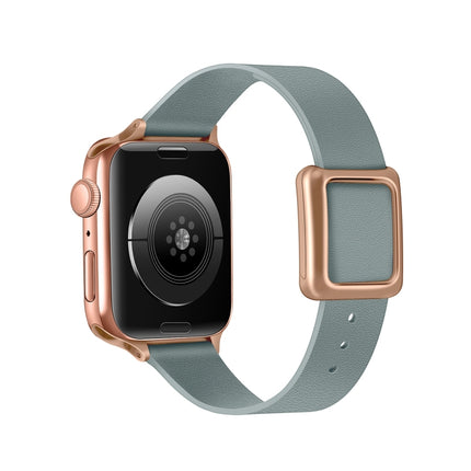 Magnetic Rose Gold Square Buckle Watch Band For Apple Watch Ultra 49mm&Watch Ultra 2 49mm / Series 9&8&7 45mm / SE 3&SE 2&6&SE&5&4 44mm / 3&2&1 42mm(Flaxen)-garmade.com