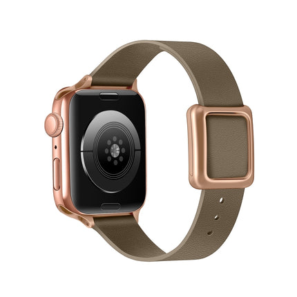 Magnetic Rose Gold Square Buckle Watch Band For Apple Watch Series 9&8&7 41mm / SE 3&SE 2&6&SE&5&4 40mm / 3&2&1 38mm(Dust-color)-garmade.com
