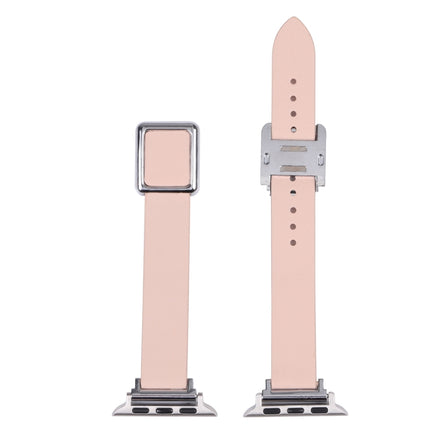 Magnetic Silver Square Buckle Watch Band For Apple Watch Ultra 49mm&Watch Ultra 2 49mm / Series 9&8&7 45mm / SE 3&SE 2&6&SE&5&4 44mm / 3&2&1 42mm(Beige)-garmade.com