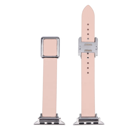 Magnetic Silver Square Buckle Watch Band For Apple Watch Ultra 49mm&Watch Ultra 2 49mm / Series 9&8&7 45mm / SE 3&SE 2&6&SE&5&4 44mm / 3&2&1 42mm(Flaxen)-garmade.com