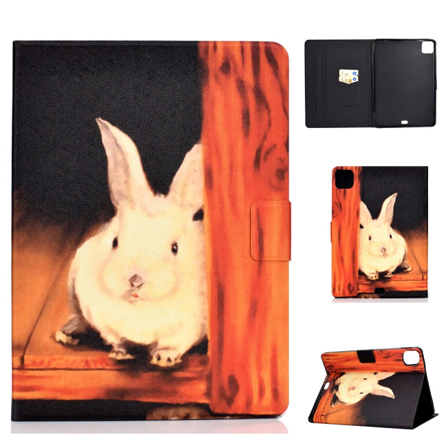 For iPad Pro 11 2020 Electric Pressed TPU Left and Right Open Flat Leather Tablet Case with Sleep Function & Card Buckle Anti-skid Strip(Bugs Bunny)-garmade.com