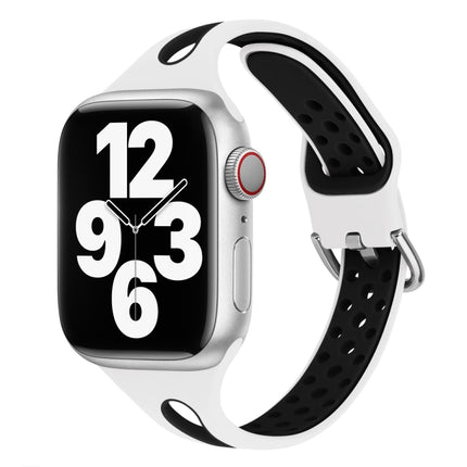 Water Drop Silicone Watch Band For Apple Watch Ultra 49mm&Watch Ultra 2 49mm / Series 9&8&7 45mm / SE 3&SE 2&6&SE&5&4 44mm / 3&2&1 42mm(White and Black)-garmade.com