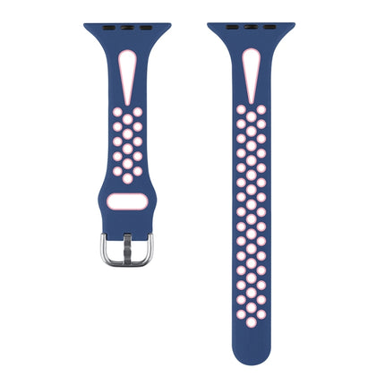 Water Drop Silicone Watch Band For Apple Watch Series 9&8&7 41mm / SE 3&SE 2&6&SE&5&4 40mm / 3&2&1 38mm(Sea Blue and Pink)-garmade.com
