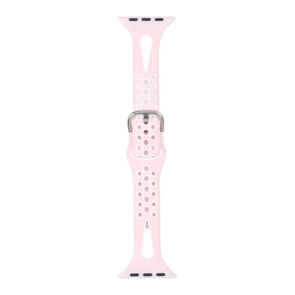 Water Drop Silicone Watch Band For Apple Watch Series 9&8&7 41mm / SE 3&SE 2&6&SE&5&4 40mm / 3&2&1 38mm(Light Pink and White)-garmade.com
