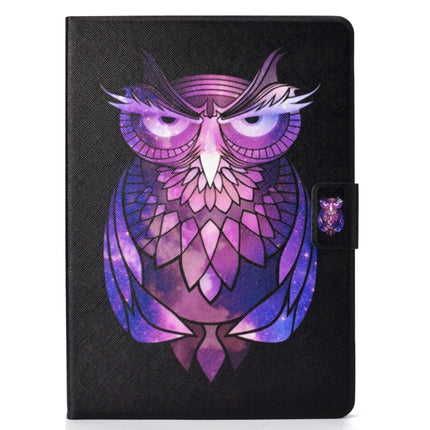 For iPad Pro 11 2020 Electric Pressed TPU Left and Right Open Flat Leather Tablet Case with Sleep Function & Card Buckle Anti-skid Strip(Owl)-garmade.com