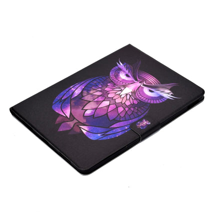 For iPad Pro 11 2020 Electric Pressed TPU Left and Right Open Flat Leather Tablet Case with Sleep Function & Card Buckle Anti-skid Strip(Owl)-garmade.com