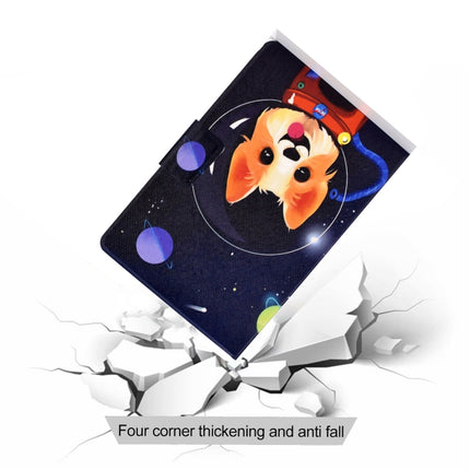 For iPad Pro 11 2020 Electric Pressed TPU Left and Right Open Flat Leather Tablet Case with Sleep Function & Card Buckle Anti-skid Strip(Space Dog)-garmade.com
