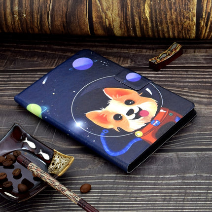 For iPad Pro 11 2020 Electric Pressed TPU Left and Right Open Flat Leather Tablet Case with Sleep Function & Card Buckle Anti-skid Strip(Space Dog)-garmade.com