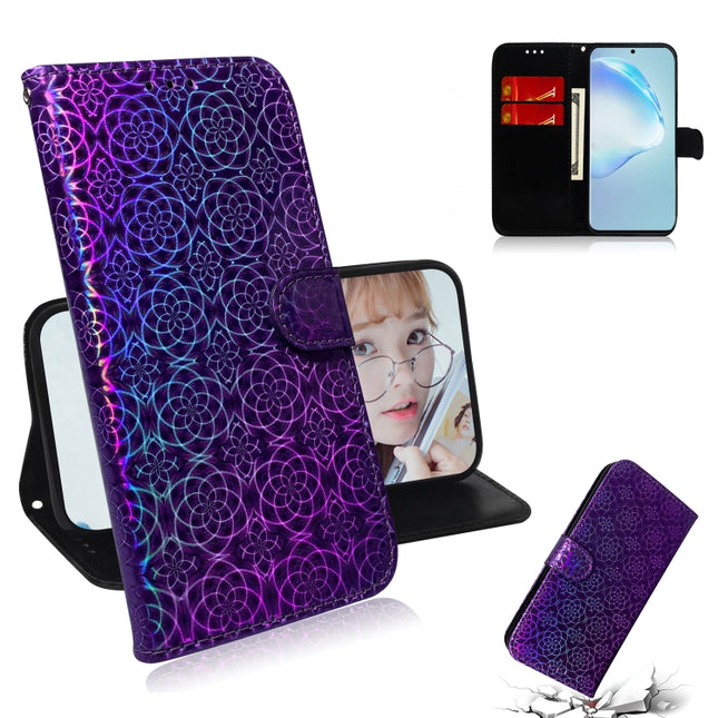 For Galaxy S20+ Solid Hyun Color Magnetic Attraction Horizontal Flip Leather Case with Lanyard, Support Holder & Card Slot & Wallet(Purple)-garmade.com
