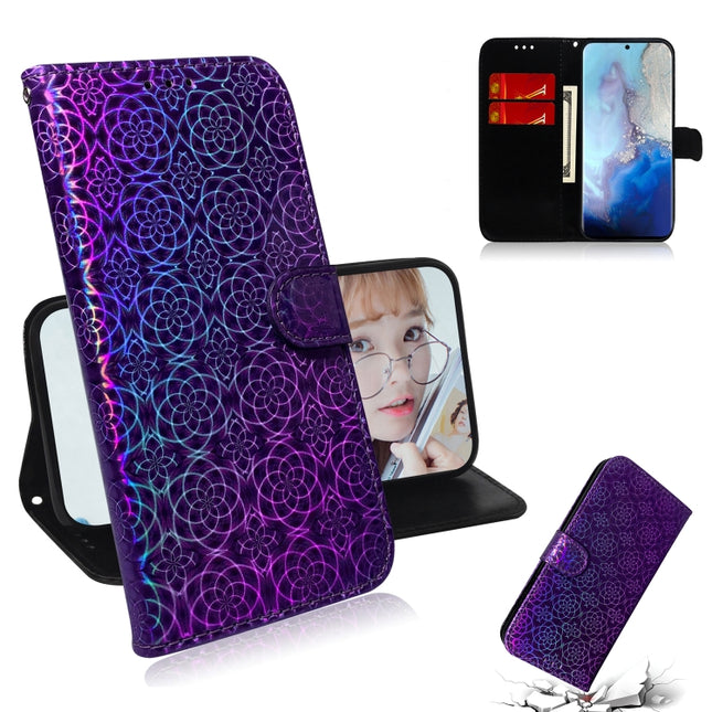 For Galaxy S20 Ultra Solid Hyun Color Magnetic Attraction Horizontal Flip Leather Case with Lanyard, Support Holder & Card Slot & Wallet(Purple)-garmade.com