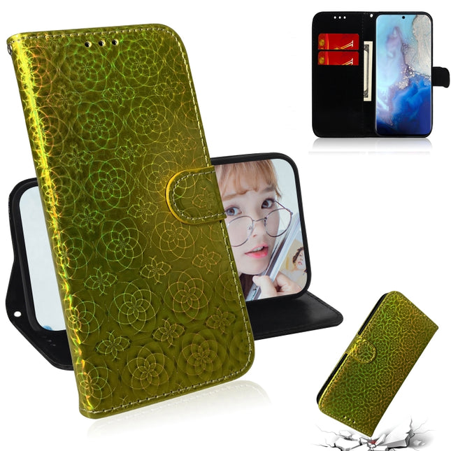 For Galaxy S20 Ultra Solid Hyun Color Magnetic Attraction Horizontal Flip Leather Case with Lanyard, Support Holder & Card Slot & Wallet(Gold)-garmade.com