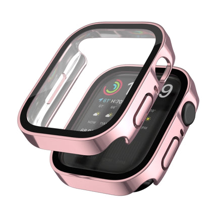 Life Waterproof 2 in 1 PC Frame + Tempered Glass Protective Case For Apple Watch Series 9 / 8 / 7 45mm(Pink)-garmade.com