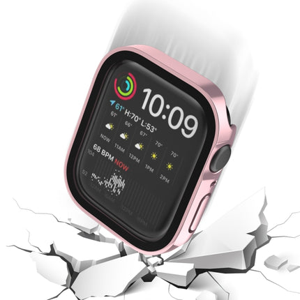 Life Waterproof 2 in 1 PC Frame + Tempered Glass Protective Case For Apple Watch Series 9 / 8 / 7 45mm(Pink)-garmade.com