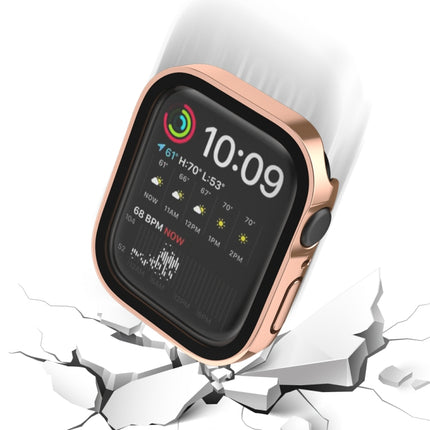 Life Waterproof 2 in 1 PC Frame + Tempered Glass Protective Case For Apple Watch Series 9 / 8 / 7 45mm(Rose Gold)-garmade.com