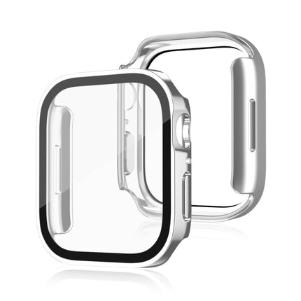 Life Waterproof 2 in 1 PC Frame + Tempered Glass Protective Case For Apple Watch Series 9 / 8 / 7 41mm(Silver)-garmade.com