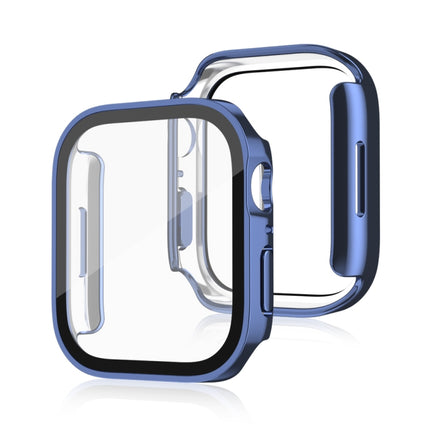 Life Waterproof 2 in 1 PC Frame + Tempered Glass Protective Case For Apple Watch Series 6 / 5 / 4 / SE 44mm(Blue)-garmade.com