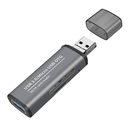 ADS-102 USB Multi-function OTG Card Reader(Grey)-garmade.com