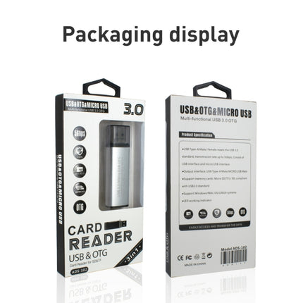 ADS-102 USB Multi-function OTG Card Reader(Silver)-garmade.com