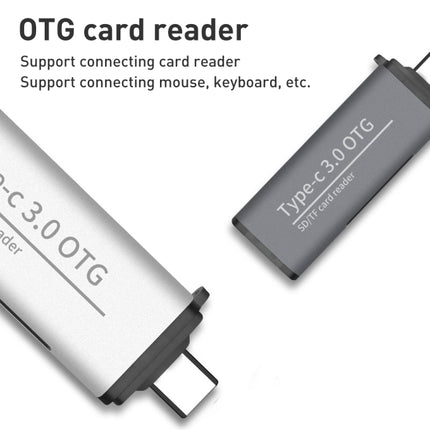 ADS-103 USB 3.0 Female Multifunctional OTG Card Reader(Silver)-garmade.com