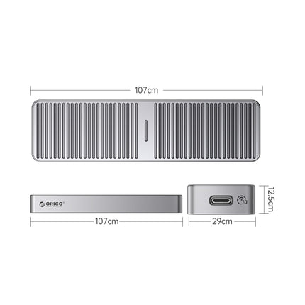 ORICO FV25C3-G2-GY 10Gbps USB3.2 Gen2 Type-C M.2 NVMe/NGFF(SATA) Dual Protocol SSD Enclosure(Grey)-garmade.com
