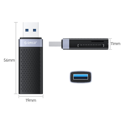 ORICO CS2T-A3 TF/SD Dual Port USB-A3.0 Dual Read Card Reader(Black)-garmade.com