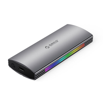 ORICO M2R2-G2-GY 10Gbps Multi-Color Glowing RGB Gaming Style M.2 NVMe SSD Enclosure(Grey)-garmade.com