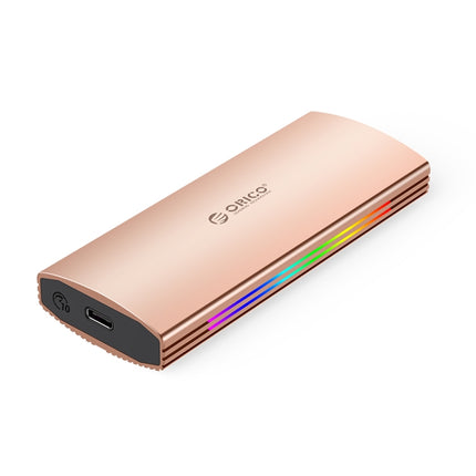 ORICO M2R2-G2-RG 10Gbps Multi-Color Glowing RGB Gaming Style M.2 NVMe SSD Enclosure(Gold)-garmade.com