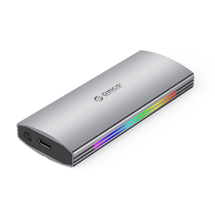ORICO M2R2-G2-SV 10Gbps Multi-Color Glowing RGB Gaming Style M.2 NVMe SSD Enclosure(Silver)-garmade.com