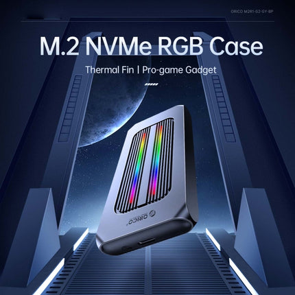 ORICO M2R1-G2-SV 10Gbps M.2 NVMe RGB SSD Enclosure(Silver)-garmade.com