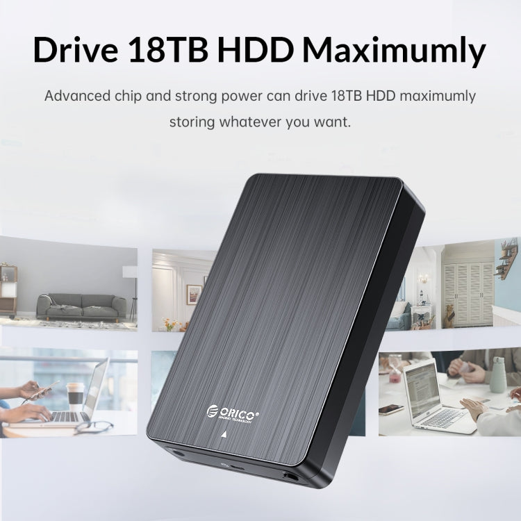 ORICO HM25C3 2.5 inch USB3.1 Gen1 Type-C Hard Drive Enclosure, Plug:AU Plug(Black)-garmade.com