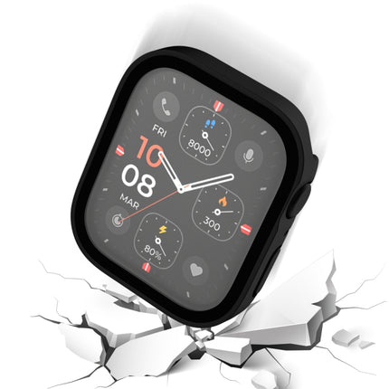 Life Waterproof Frosted 2 in 1 PC Frame + Tempered Glass Protective Case For Apple Watch Series 9 / 8 / 7 45mm(Black)-garmade.com
