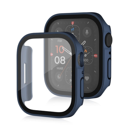 Life Waterproof Frosted 2 in 1 PC Frame + Tempered Glass Protective Case For Apple Watch Series 9 / 8 / 7 45mm(Blue)-garmade.com