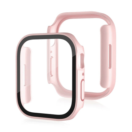 Life Waterproof Frosted 2 in 1 PC Frame + Tempered Glass Protective Case For Apple Watch Series 9 / 8 / 7 45mm(Rose Gold)-garmade.com