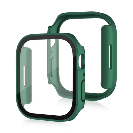 Life Waterproof Frosted 2 in 1 PC Frame + Tempered Glass Protective Case For Apple Watch Series 9 / 8 / 7 45mm(Green)-garmade.com